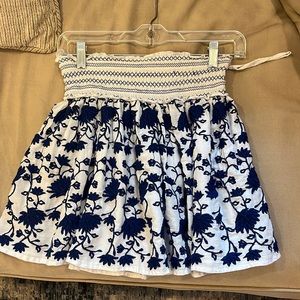 Rare LoveShackFancy Beach Skirt in White and Blue - Cotton Size Extra Small